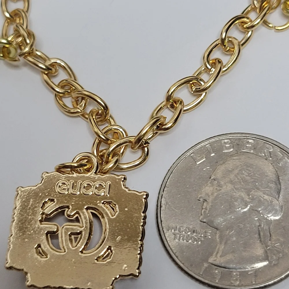 Gucci Gold/Pearl Zip Pulls Custom Toggle Bracelet, Box & Bow - Picture 3 of 4